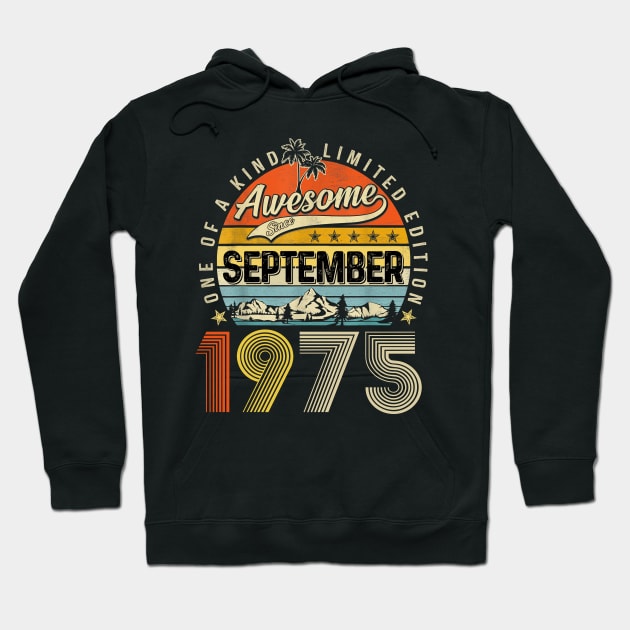 Awesome Since September 1975 Vintage 48th Birthday Hoodie by Tagliarini Kristi